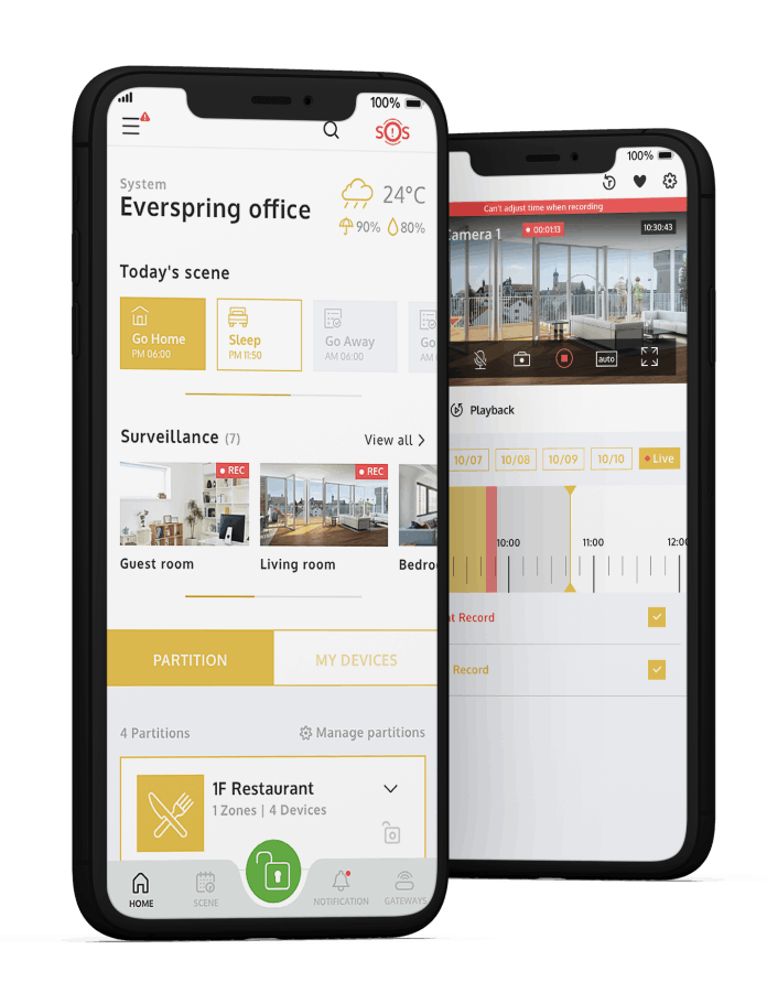 Application mobile simple, intuitive et complète (Alarme + Vidéo)